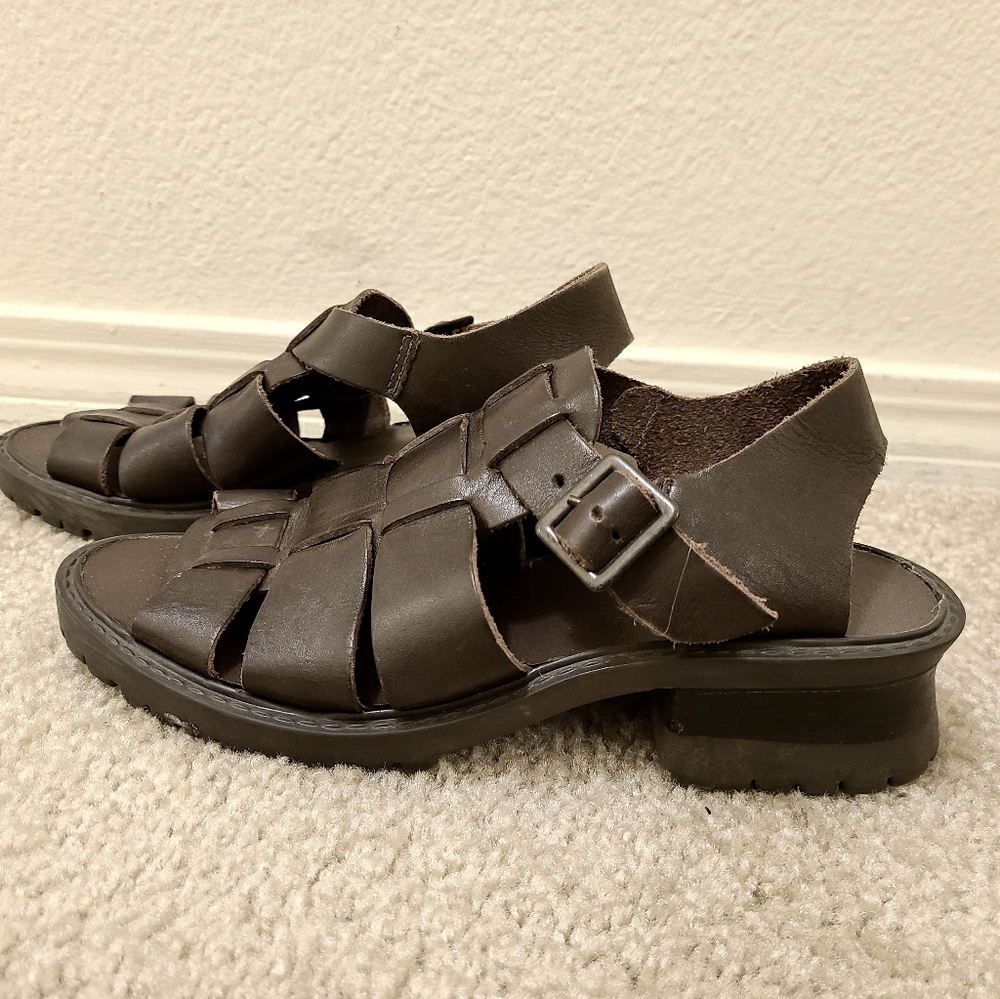 Mia Vintage Brown Leather Sandal